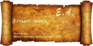Ernyei Anett névjegykártya